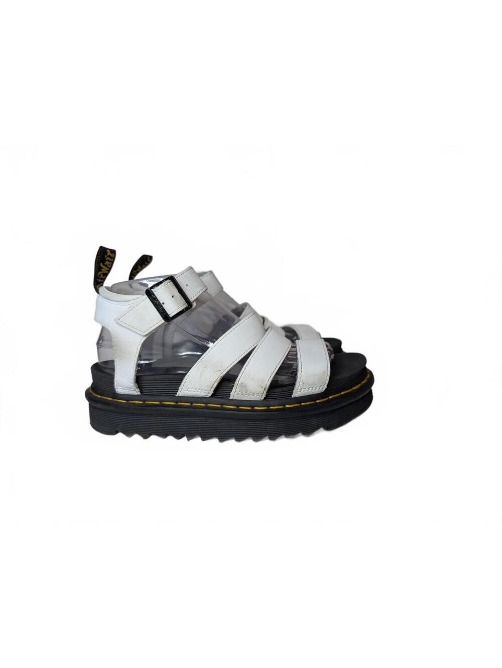 Dr. Martens Blaire Hydro Leather Strap Sandals White Size 7 US